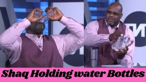 Shaq Holding water Bottles 