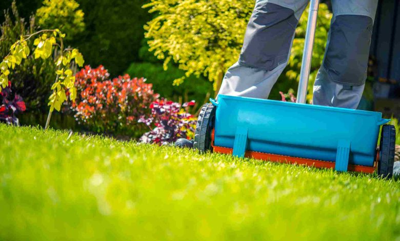 spreading fertilizer