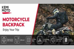Motorcycle Backpack Featuring USB Charging